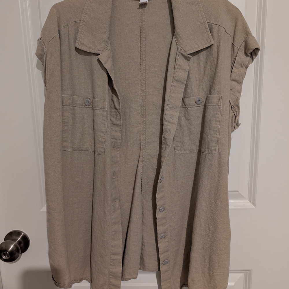 Isabel Maternity by Ingrid & Isabel Tan Button Down Shirt
